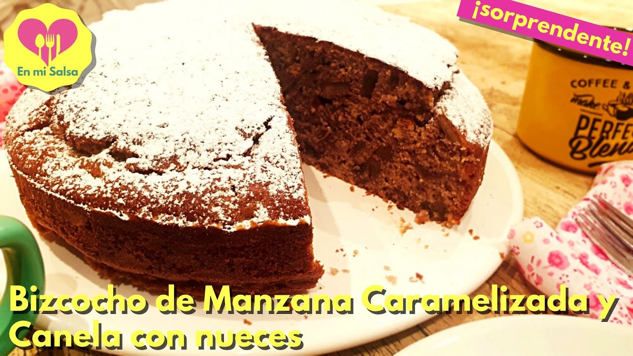 ⭐️BIZCOCHO DE MANZANA Y CANELA Y NUECES 🤩 ¡Mira su SECRETO! 🥧¡BIZCOCHO JUGOSO!