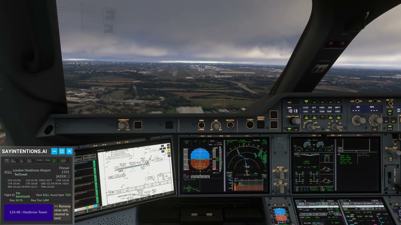 Finnair A350 Crosswind Landing at Heathrow | ILS RWY 09L | MSFS 2024