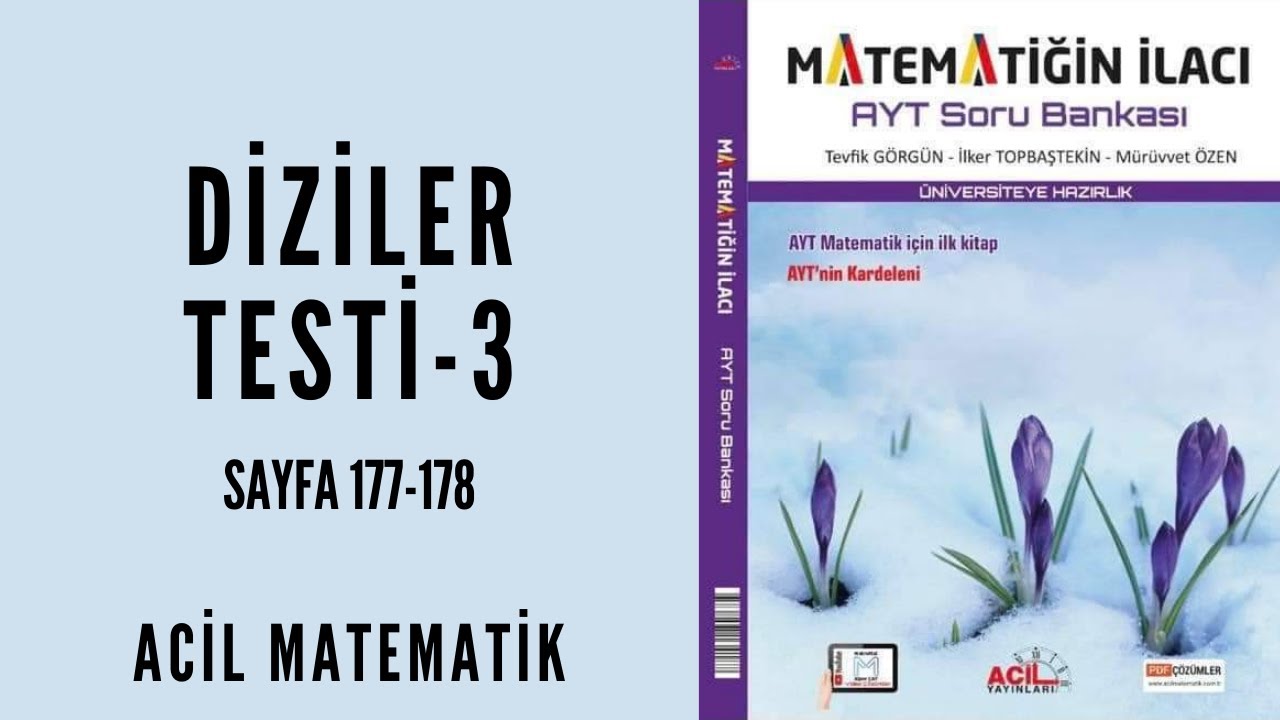 MATEMATİĞİN İLACI AYT SORU BANKASI (Diziler Test-3)