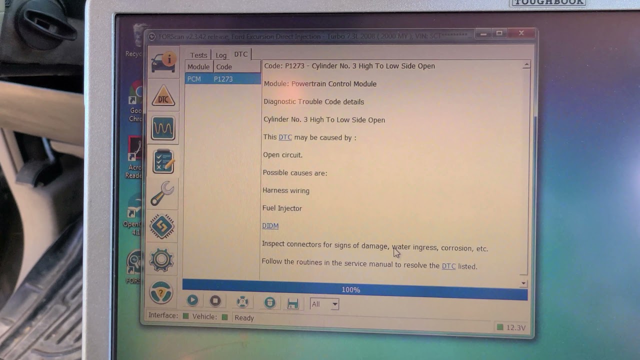 7.3 powerstroke bad Injector or IDM / wiring diagnosis  high to low side opem