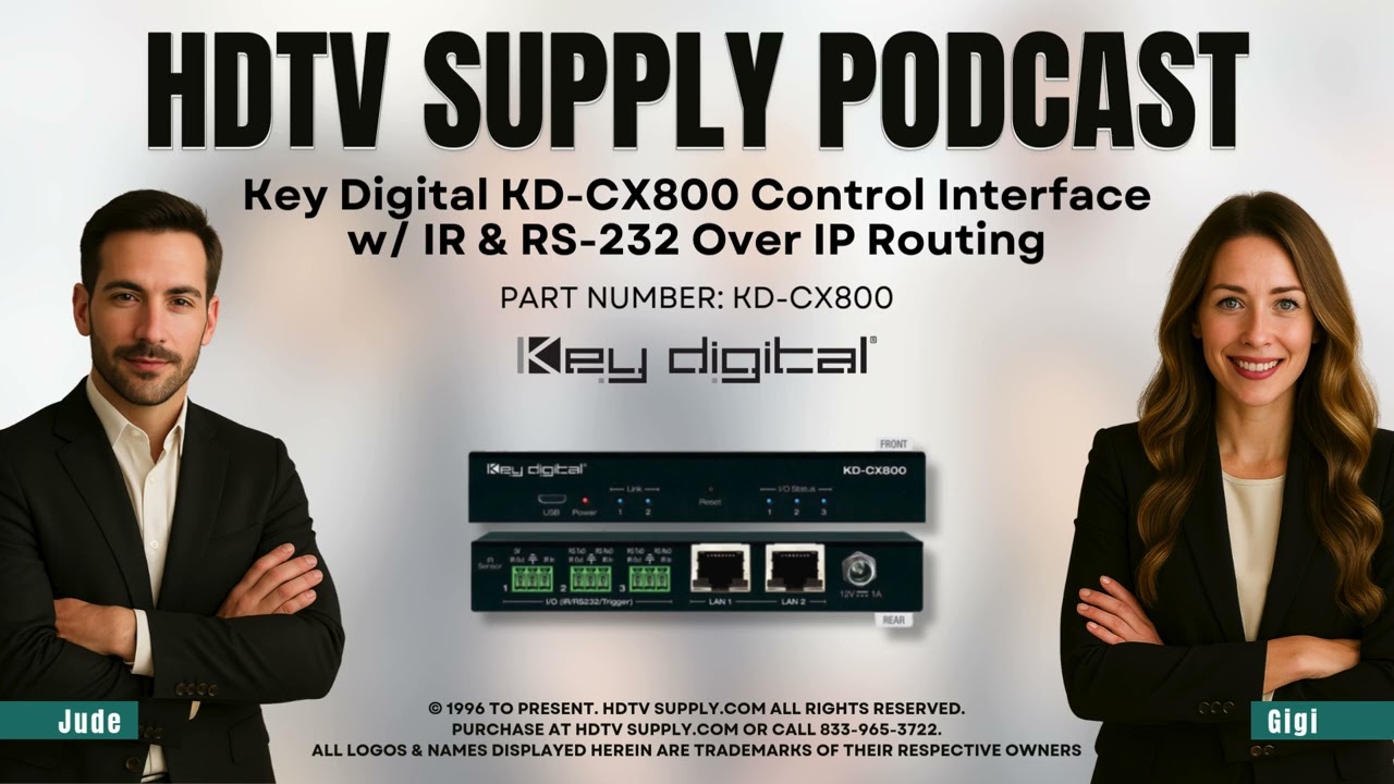 Key Digital KD-CX800 Control Interface w/ IR & RS-232 Over IP Routing