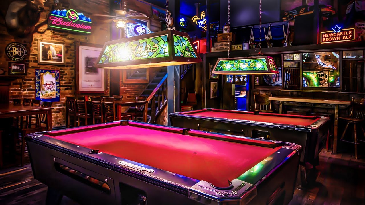 Roadhouse Ambience 🎱🍻 Billiards Bar Lounge Sounds & Smooth Blues Guitar 🎸🎧 10 Hours