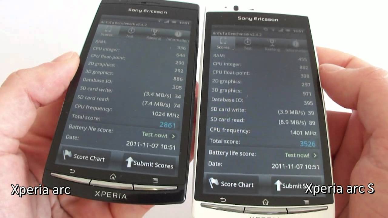 Sony Ericsson Xperia arc S  VERSUS  Sony Ericsson Xperia arc
