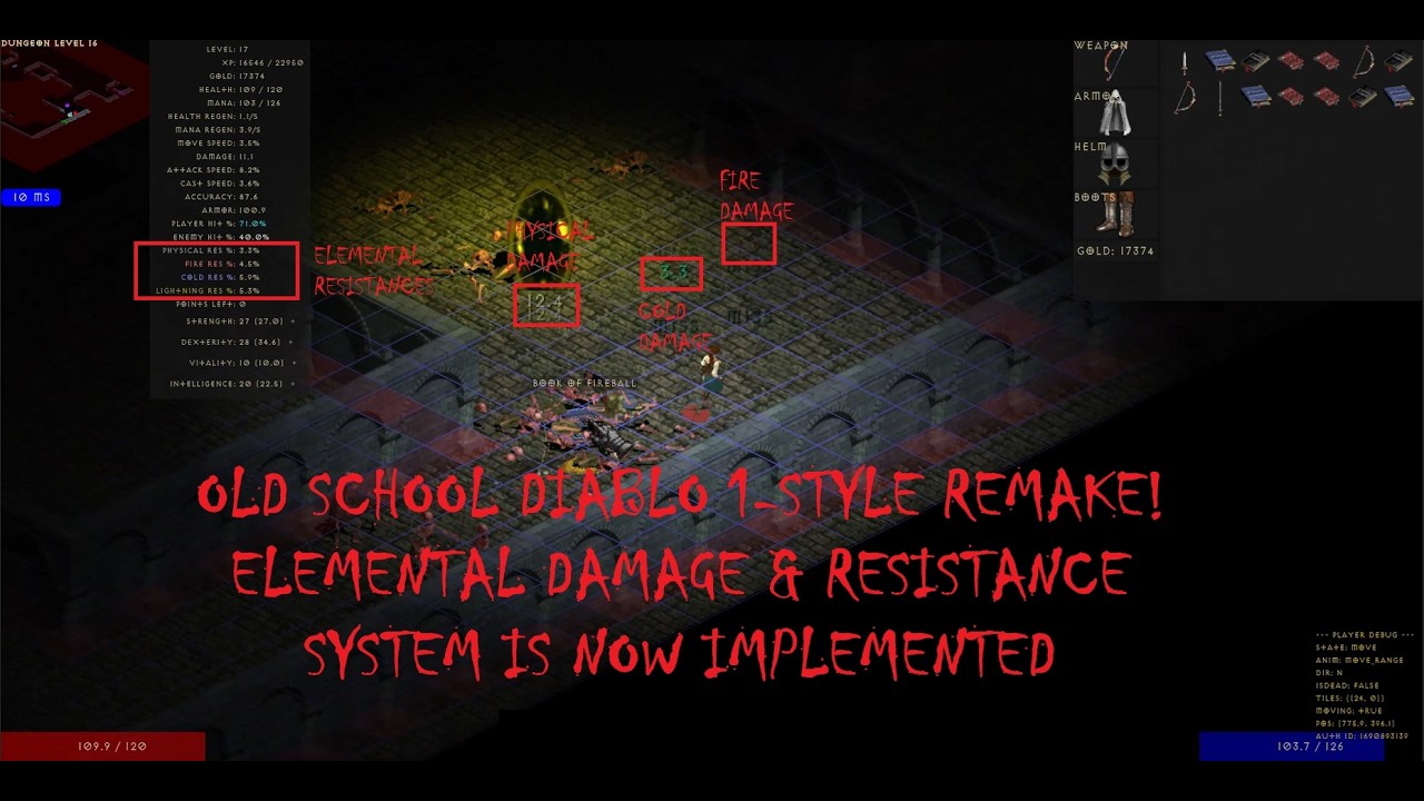 Diablo 1 Remake Devlog: Elemental Resistance & Damage System 2026 04 06