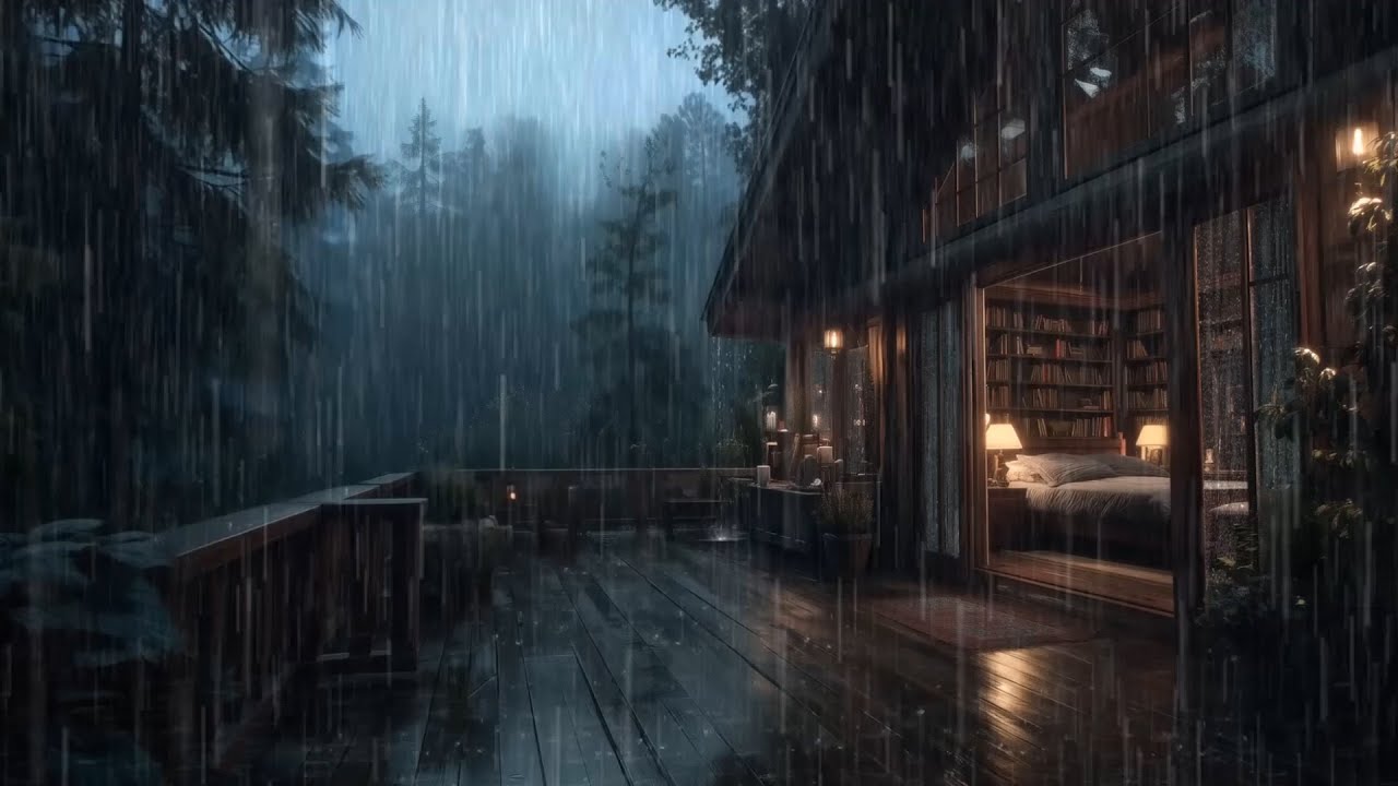 Gentle Forest Rain at Night 🌲 | Calm Nature Sounds for Sleeping