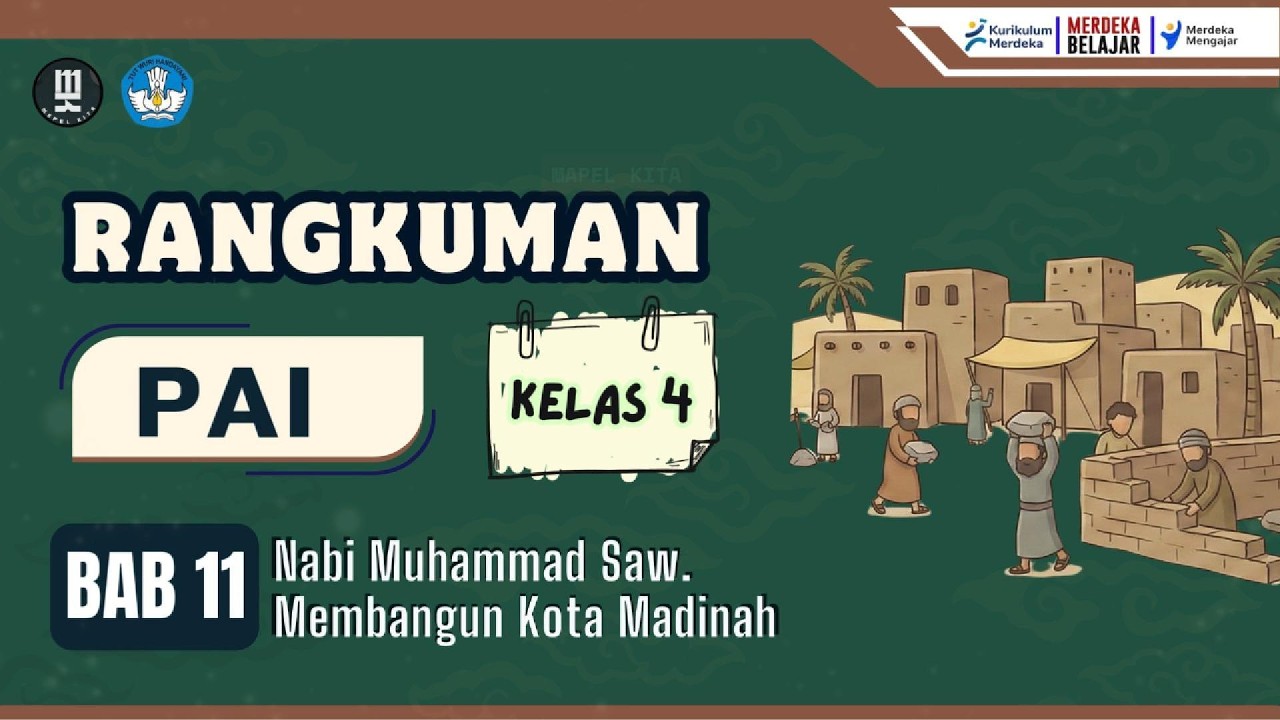 Materi PAI Kelas 4 – BAB 11 Nabi Muhammad Saw Membangun Kota Madinah  | RANGKUMAN | Mapel Kita