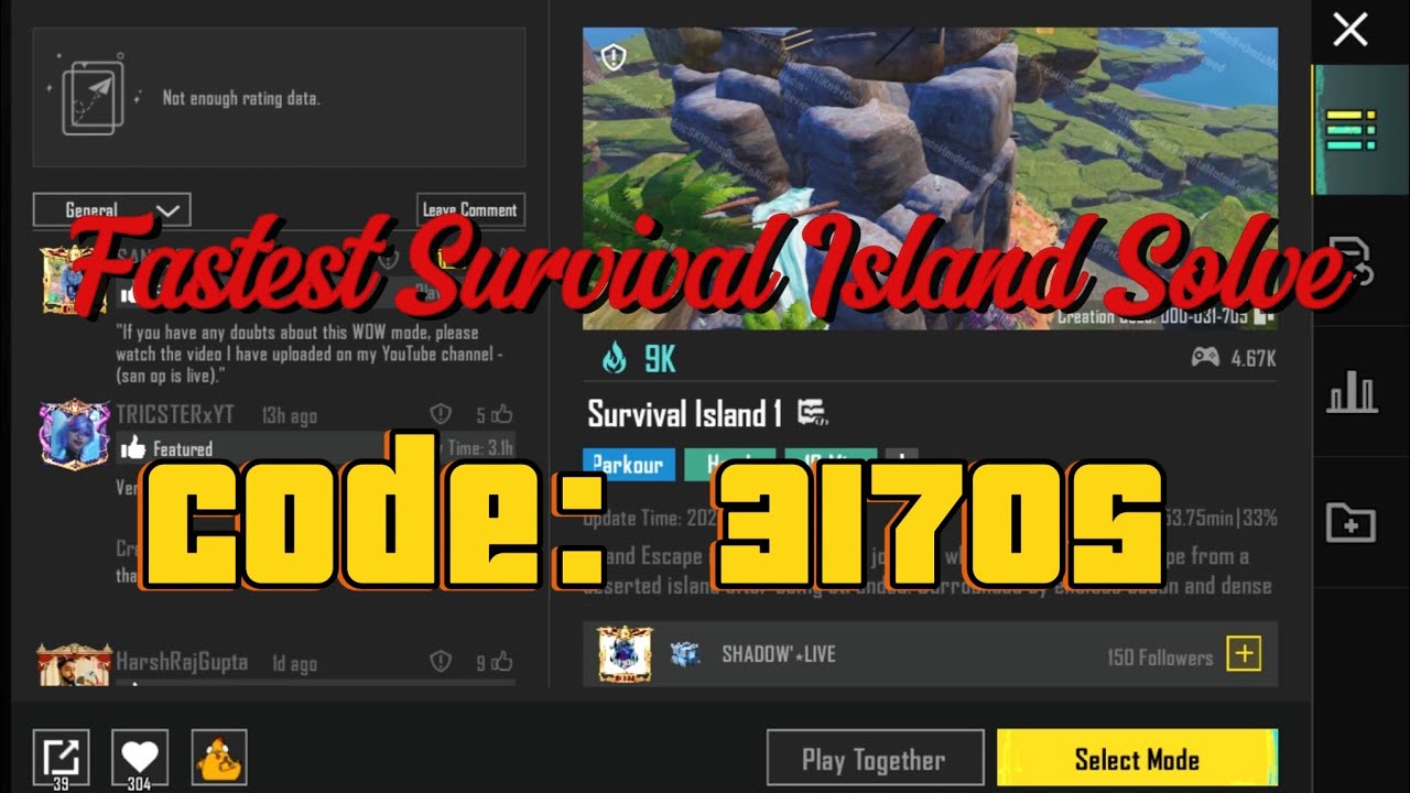 Survival Island 1 🏝 BGMI WOW Parkour(Code: 31705) |Full Guide & Gameplay |ElectroXDrago 🔥 