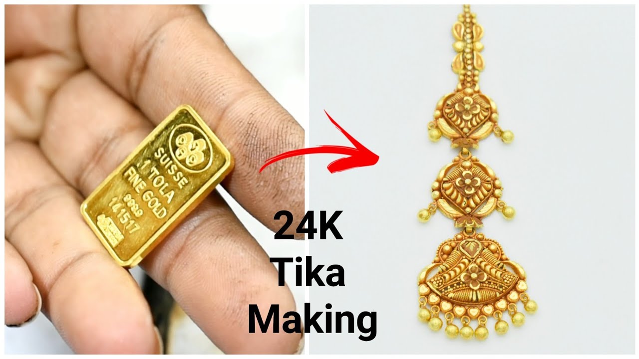 24K Gold Maang Tikka Design | Jewellery Making | Learn How to Make This - Gold Smith Jack