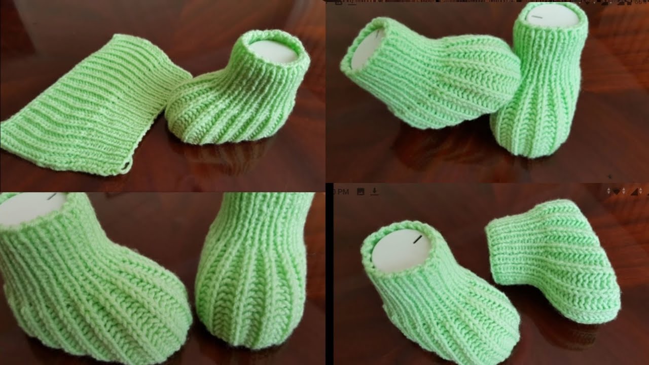 Very easy Knitting baby booties, shoes step by step with written instructions.