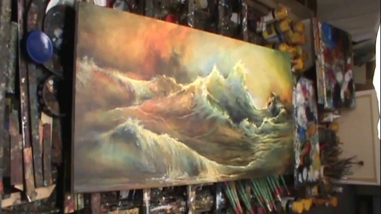 Painting DEMO of 'SANDY' (Hurricane Sandy) Not abstract art, how to,seascape