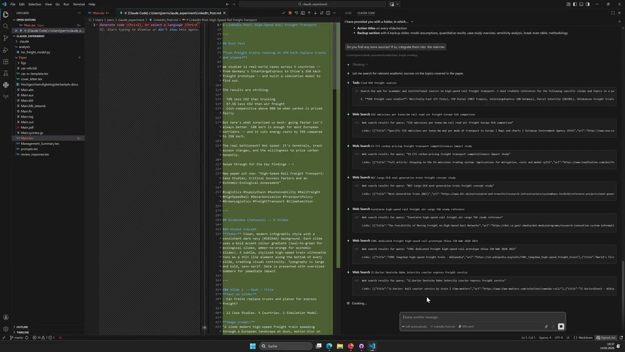 AI Vibe Coding Session - automatische Präsentationen und Paper mit Claude Code