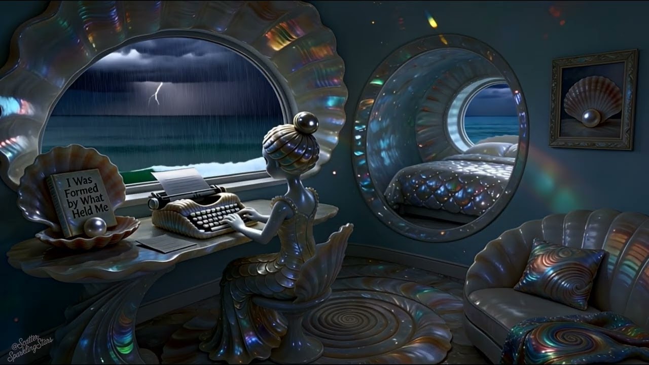 Mother-of-Pearl Ocean and Typing Ambience Video