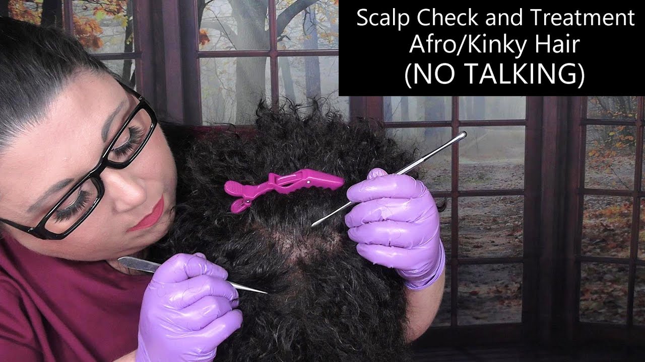 ASMR Scalp Check and Treatment (NO TALKING) (Afro/Kinky Hair, Scalp Massage) Medical Roleplay