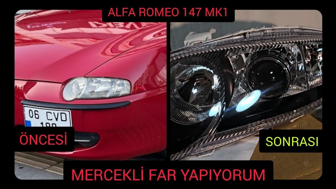 Mercekli Far Nasıl Yapılır? Part 1 - Alfa Romeo 147 MK1 - En Kolay Mercek Montajı - #diy #kendinyap