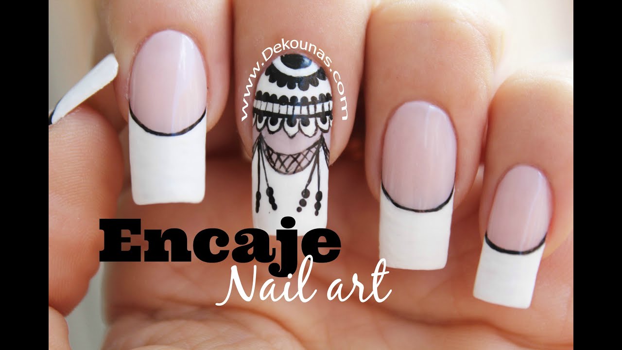 Decoración de uñas encaje - Lace nail art