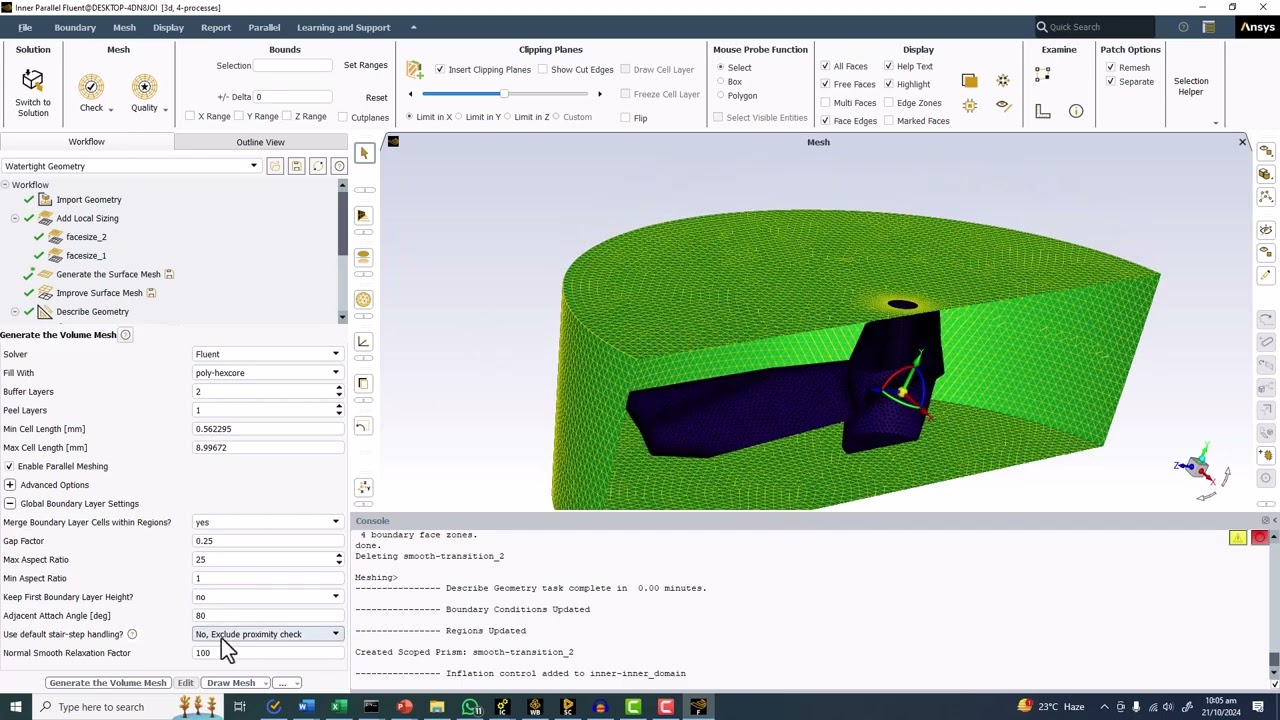 Учебное пособие по построению сетки ANSYS Fluent: решение ступенчатых лестниц в призматических сл...