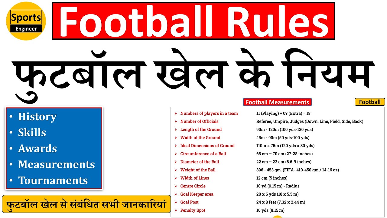 Football Rules in Hindi | फुटबॉल खेल के नियम | Physical Education | Sports Engineer 🔥🔥