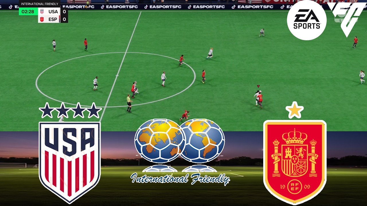 FC 25 - USA W vs Spain W 14/03/2026 - International Friendly - Gameplay PS | Full Highlight