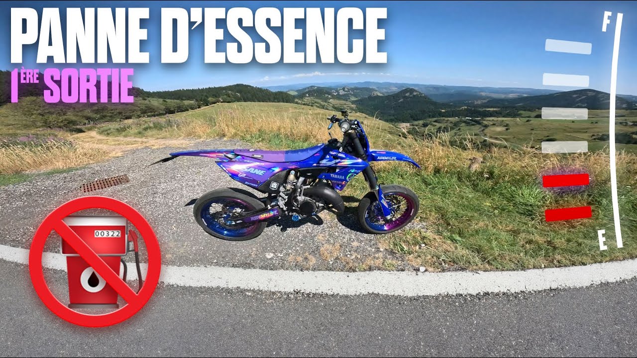 Panne d'essence 1&egrave;re sortie... Test 125 Yz supermotard !