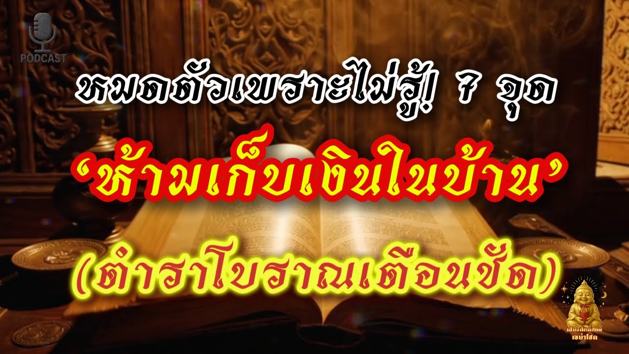 หมดตัวเพราะไม่รู้! 7 จุด ‘ห้ามเก็บเงินในบ้าน’ (ตำราโบราณเตือนชัด) | เสียงศักดิ์สิทธิ์ เขย่าโชค