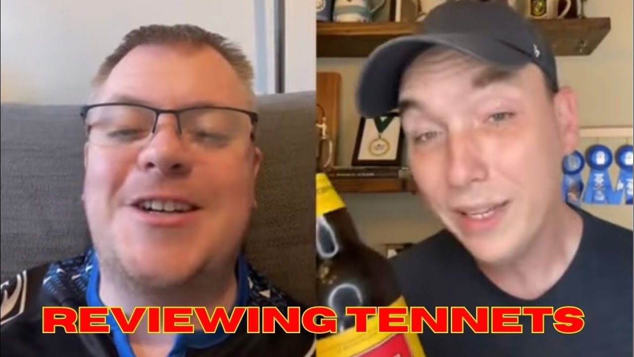 Certified beer judge reviewing Tennents lager
