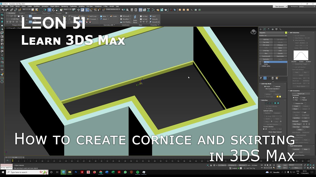 How to Create Cornices and Skirting in 3DS Max | Architectural Visualization Tips