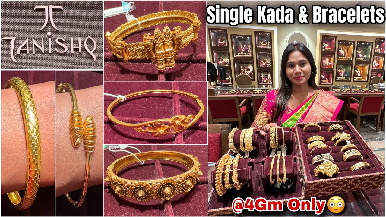 Tanishq Traditional & Trendy Gold Single Bangle Designs @4Gm😍Tanishq Gold Bracelet/Gold Kada Designs