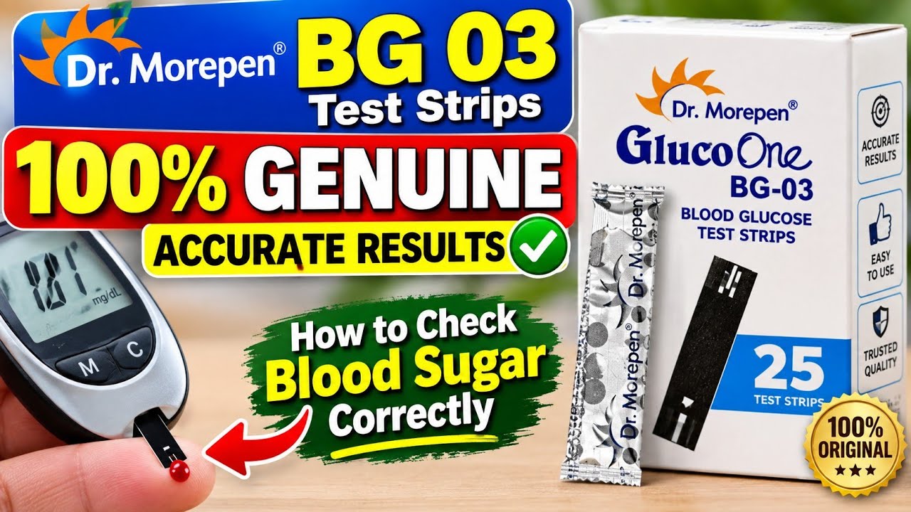 BG 03 Glucometer Strips 25 | DR. MOREPEN GlucoOne Blood Glucose Monitor Model BG 03 with 25 Strips