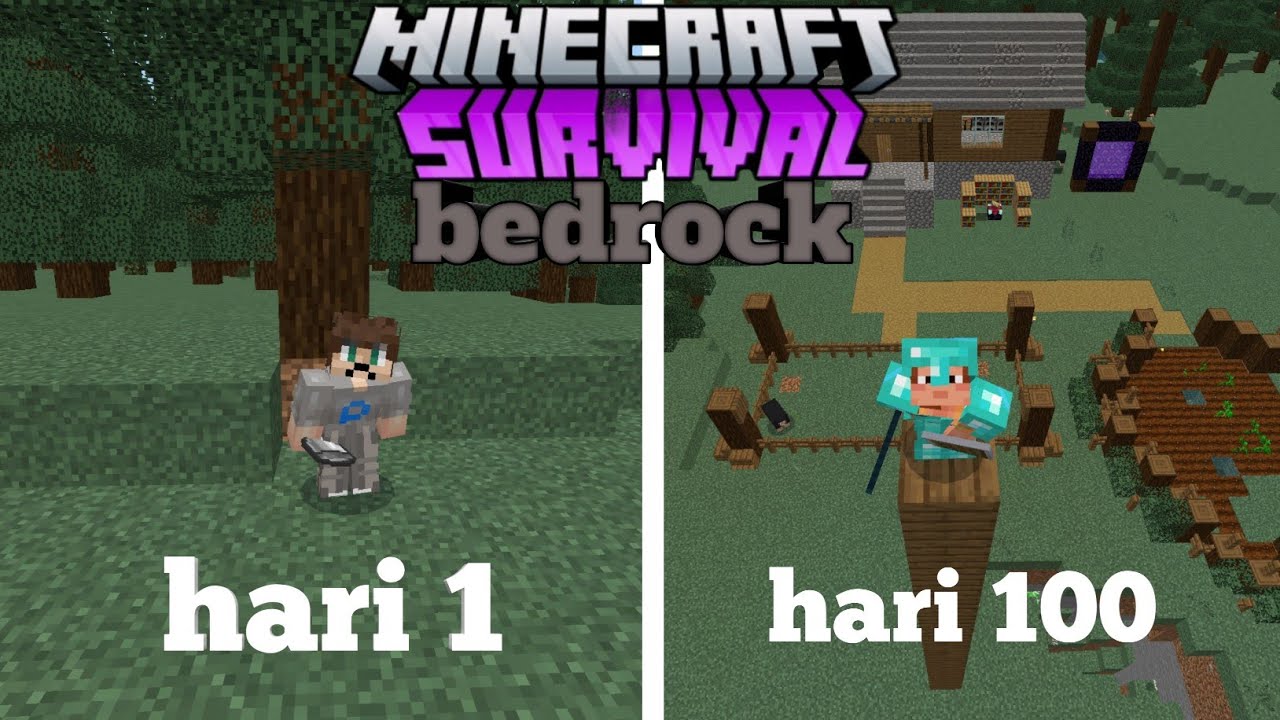 100 hari minecraft bedrock