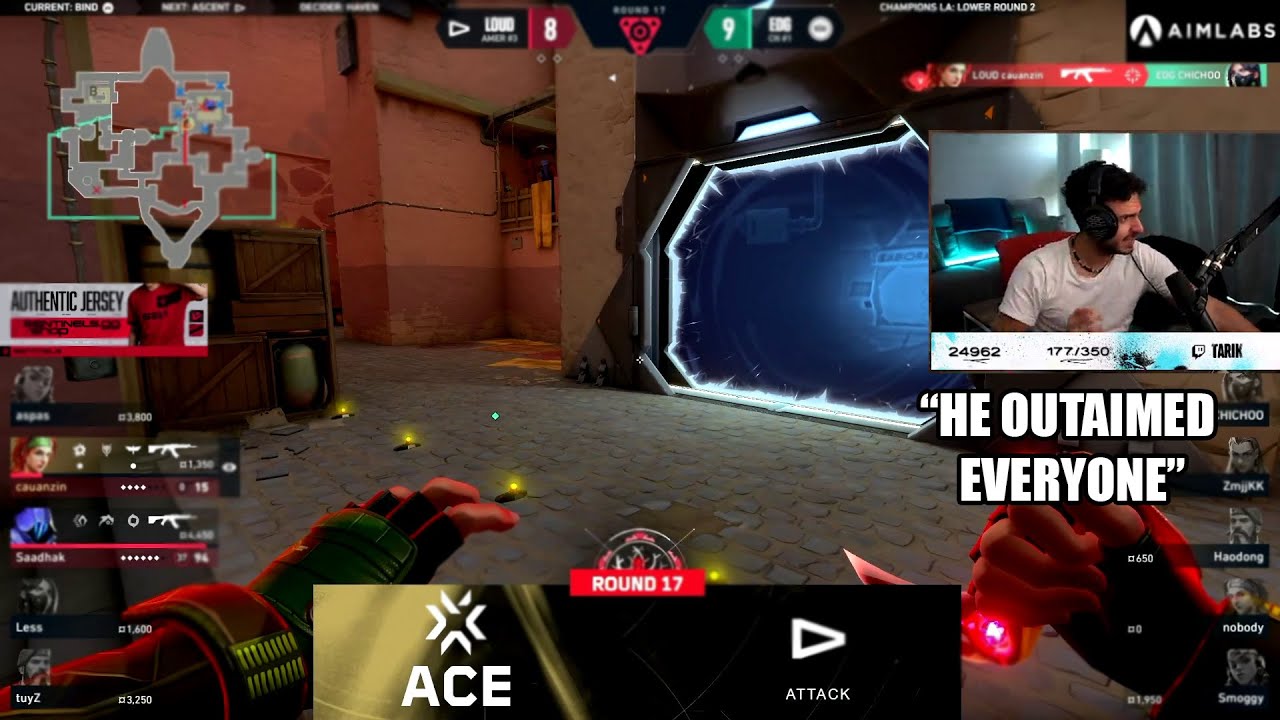 Tarik Couldn't Believe This INSANE ACE From LOUD Cauanzin Vs EDG | VCT Champions 2023