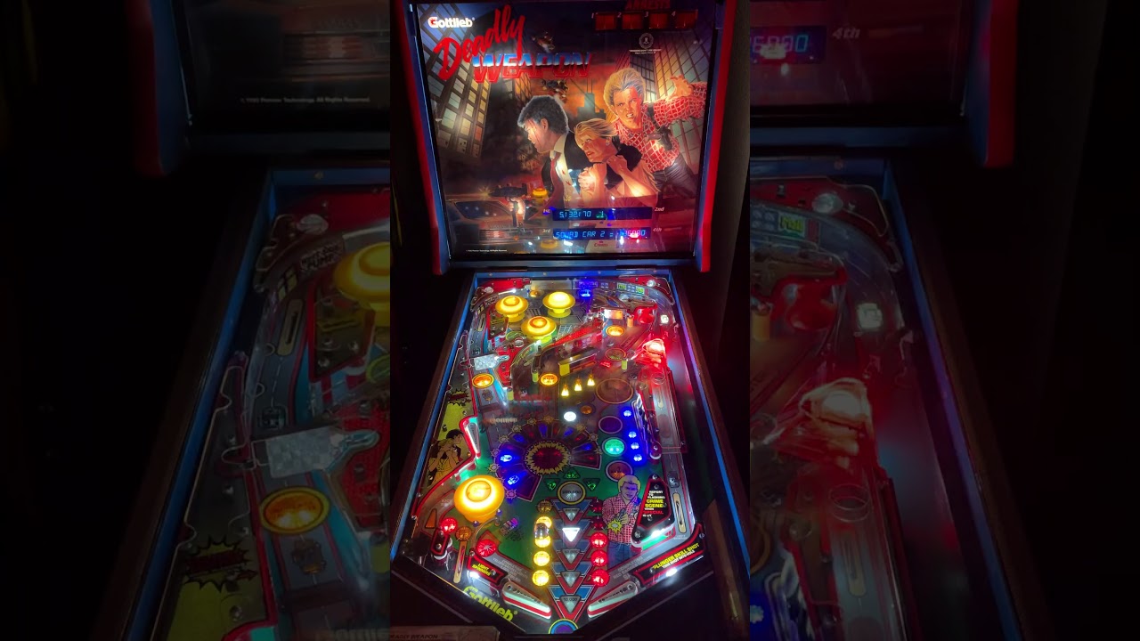 Gottlieb DEADLY WEAPON Pinball (1990) Gameplay