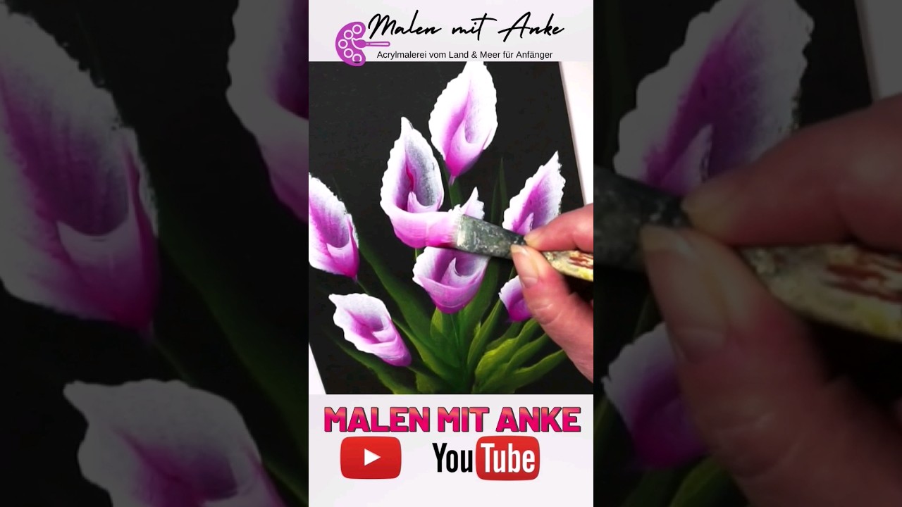 Rosa Blumen malen 🎨😻 