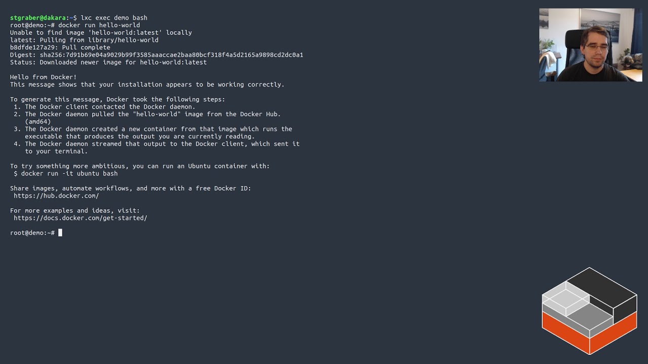 Запуск Docker внутри контейнера LXD