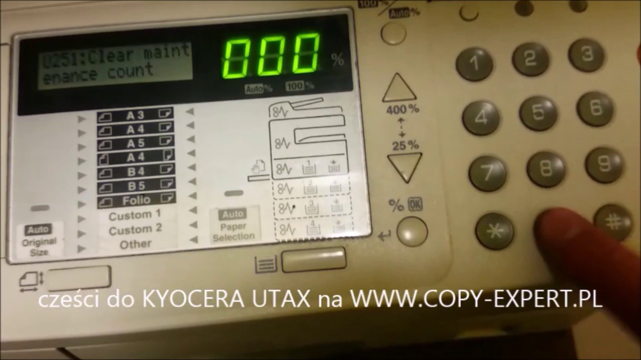 Maintenance RESET KYOCERA UTAX TA Olivetti