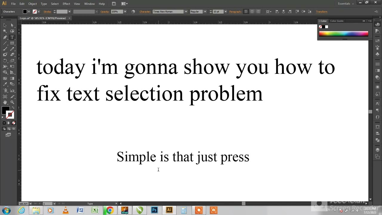 Text Selection Problem In Adobe Illustrator
