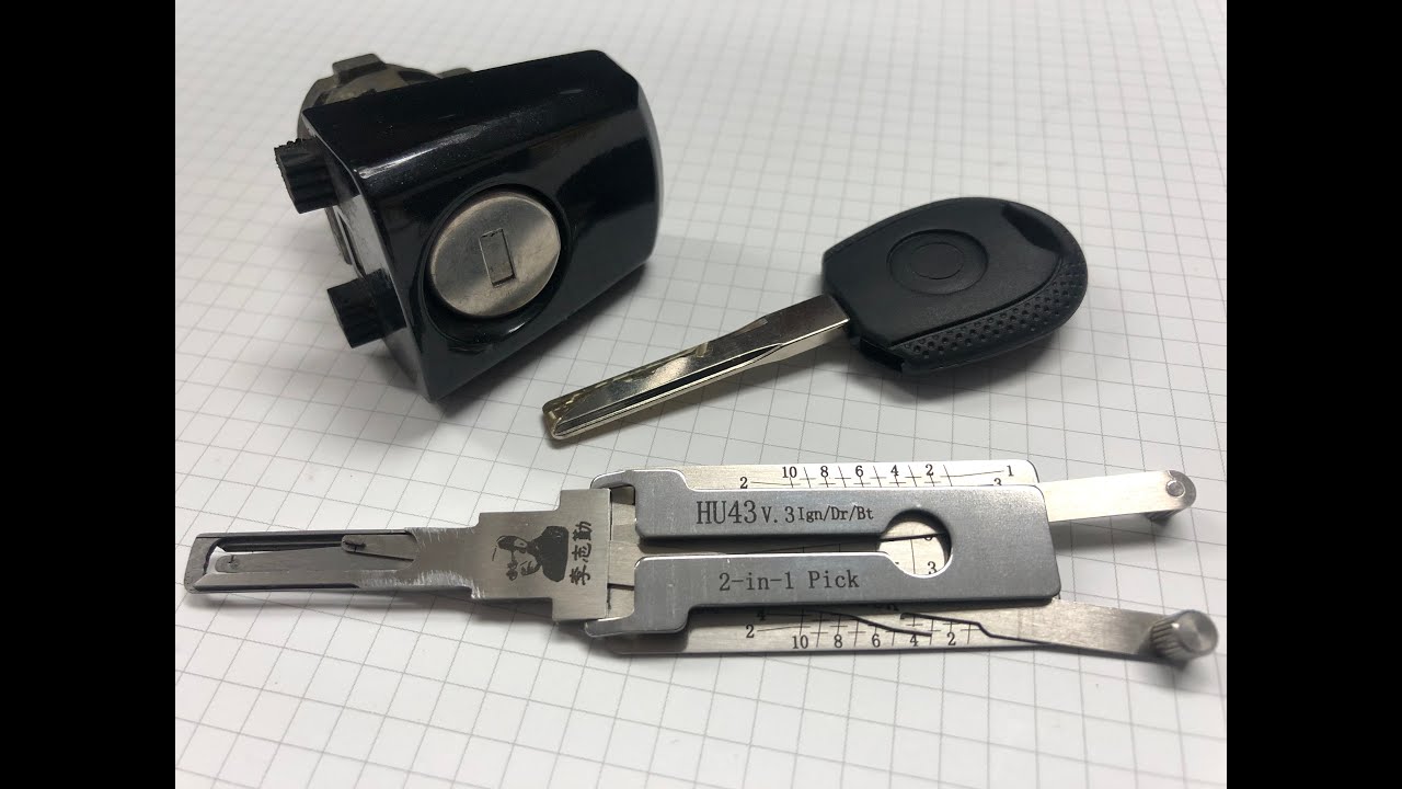 HU43 OPEL - Schlüssel vom Schliesszylinder - Key from door lock - LISHI Lock picking - lock decoding