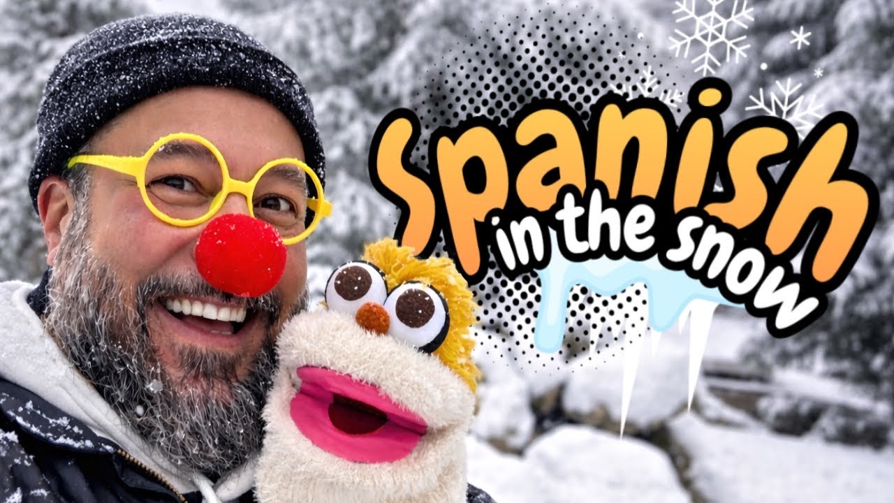 A Snowy Adventure! ☃️ Learn Spanish Winter Words with Teacher Juanda & Paco ❄️
