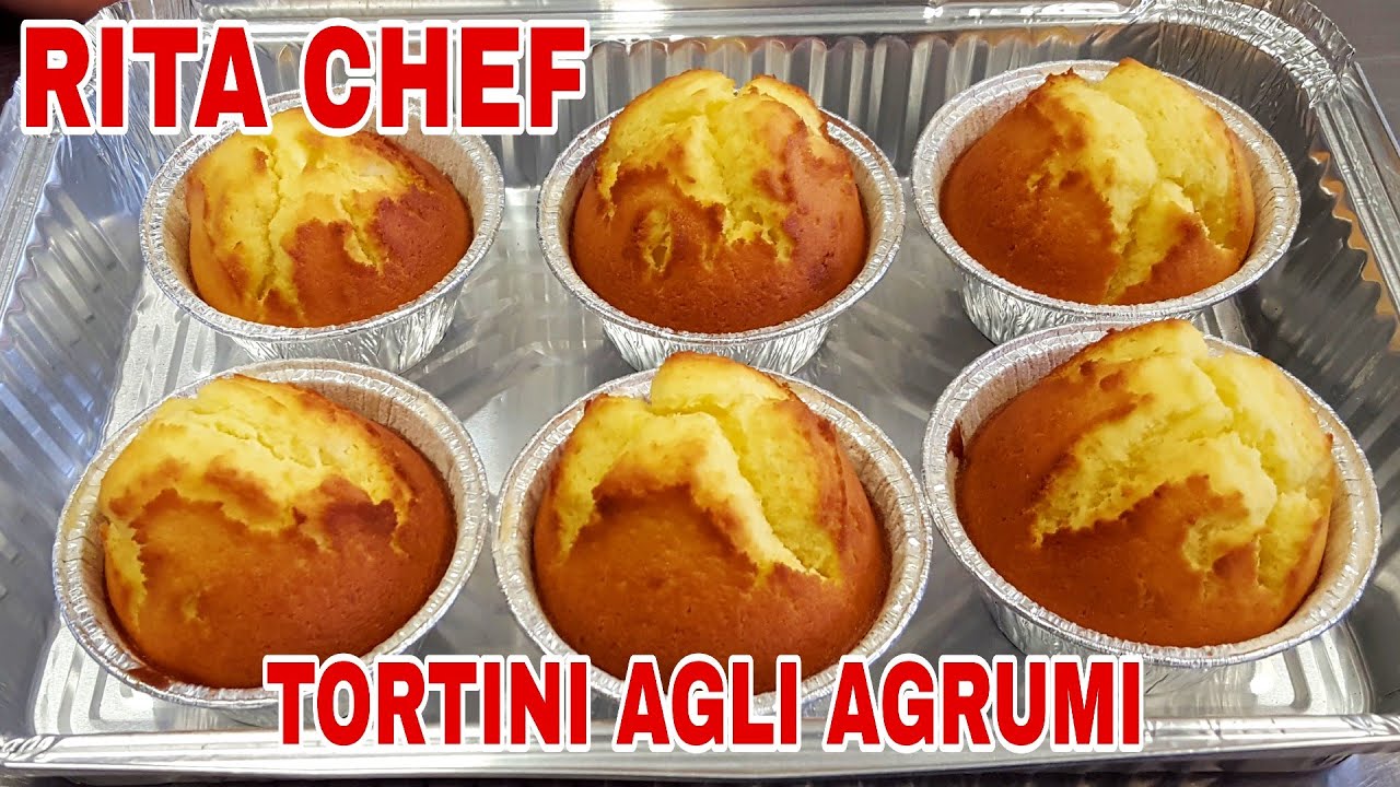 TORTINI SOFFICI AGLI AGRUMI⭐RITA CHEF | Senza burro e senza latte, sono deliziosi e leggeri.