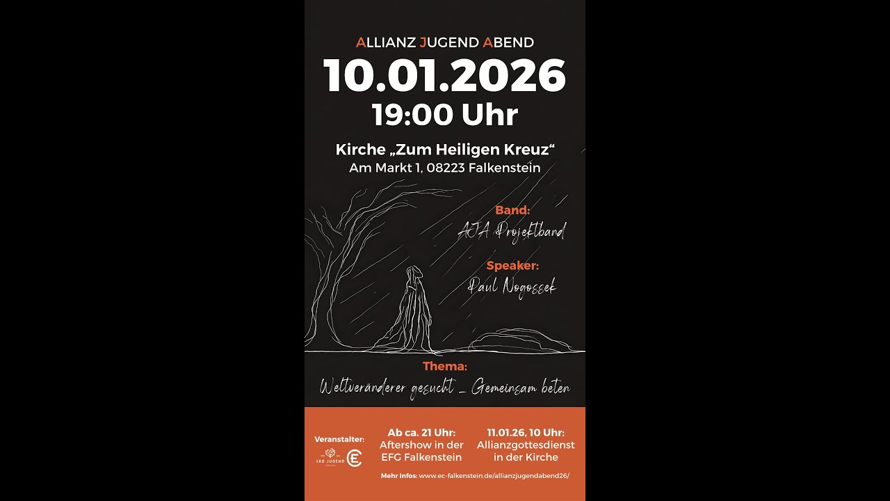 Allianz Jugendabend 2026 | Weltveränderer gesucht - gemeinsam beten