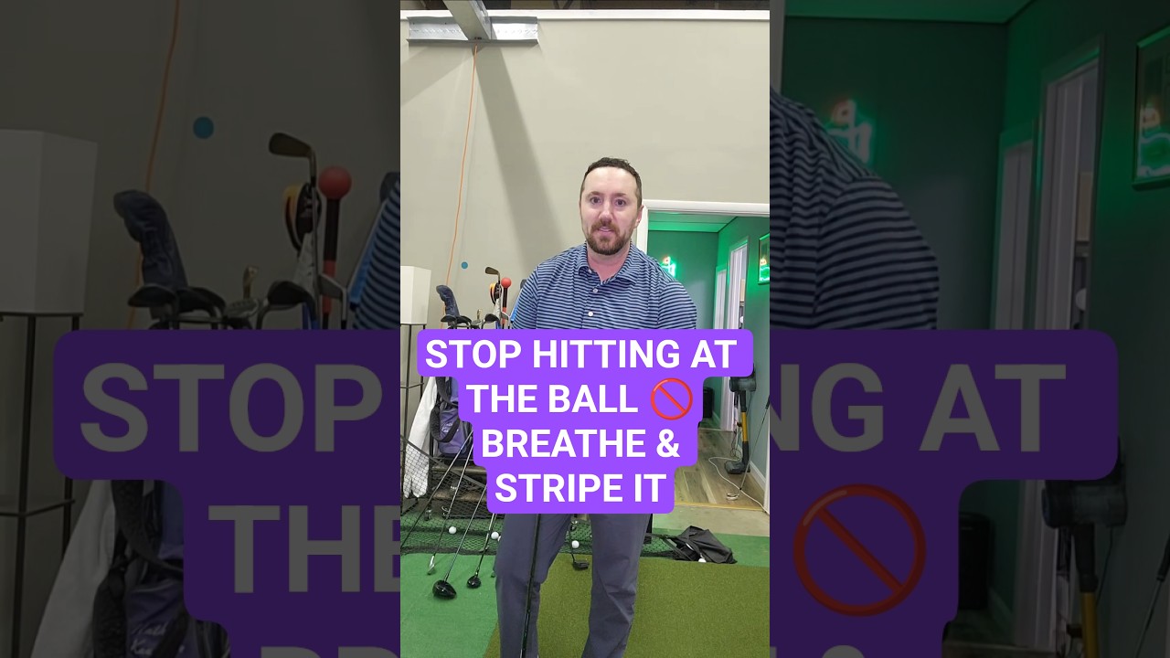 Stop hitting at the ball. Continuous exhaling keeps you relaxed, smooth, and swinging through impact
