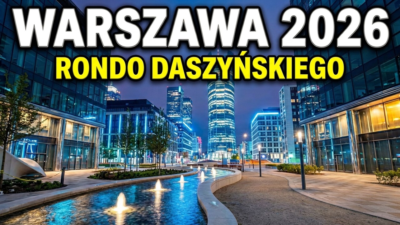 Rondo Daszyńskiego nocą: Warszawskie drapacze chmur 2026 (Insta360 Luna Ultra)
