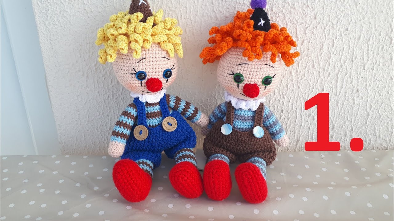 TIĞ İŞİ ŞİRİN AMİGURUMİ PALYAÇO YAPIMI 1.BÖLÜM (Crochet Cute Amigurumi Clown)