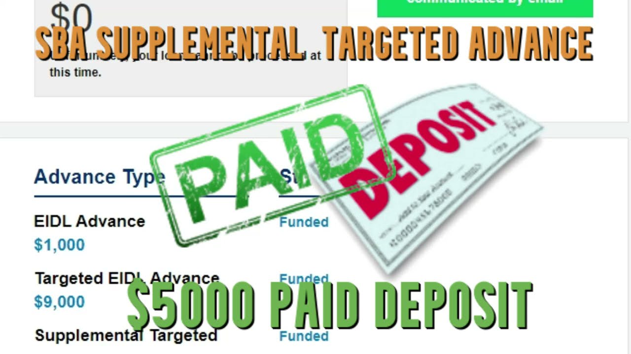 💰SBA Approved 💲5000 Paid EIDL Supplemental Targeted Advance Funded Economic Injury Disaster Loan