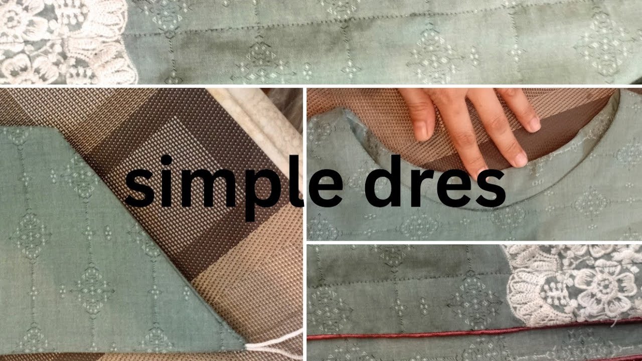 Boat Neck Simple Dress | Side Chalk Piping with Palta + Ring Sleeves Cutting