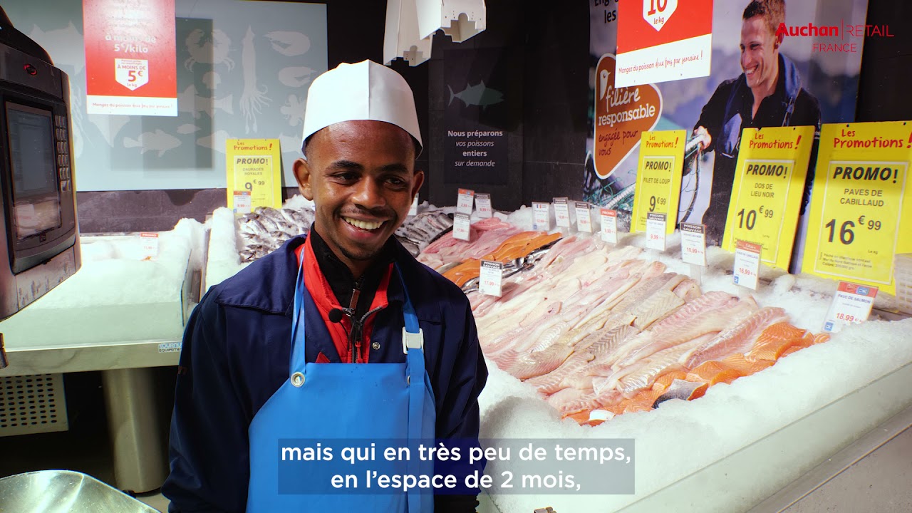 Mamadou, Apprenti Poissonnier chez Auchan Retail France