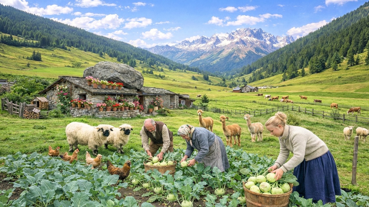 Peaceful Countryside Garden Life - A Simple Way to Grow and Harvest Kohlrabi Farm Fresh