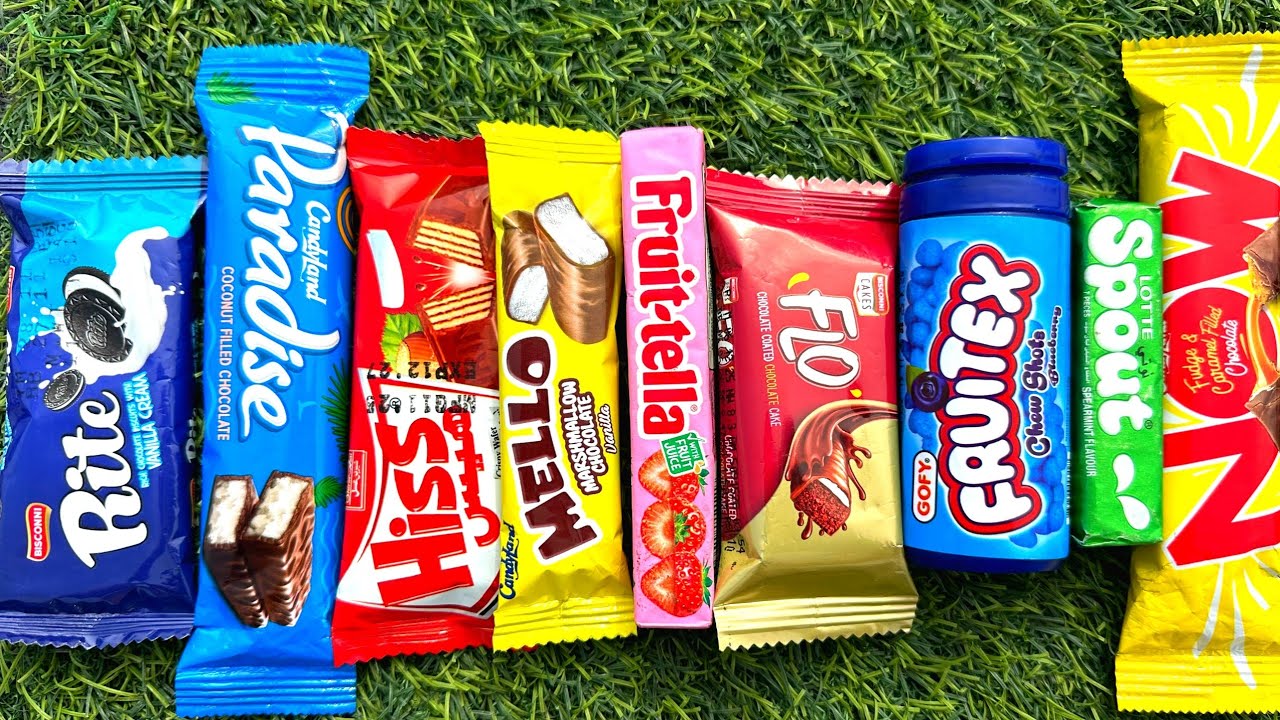 ASMR Most Popular Candys / some lots of colorful rainbow lollipop candy / unpacking chocolate eat