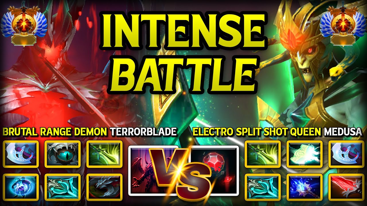 INTENSE HARD-CARRY BATTLE | BRUTAL RANGE DEMON TERRORBLADE VS. ELECTRO SPLIT SHOT MEDUSA DOTA 2