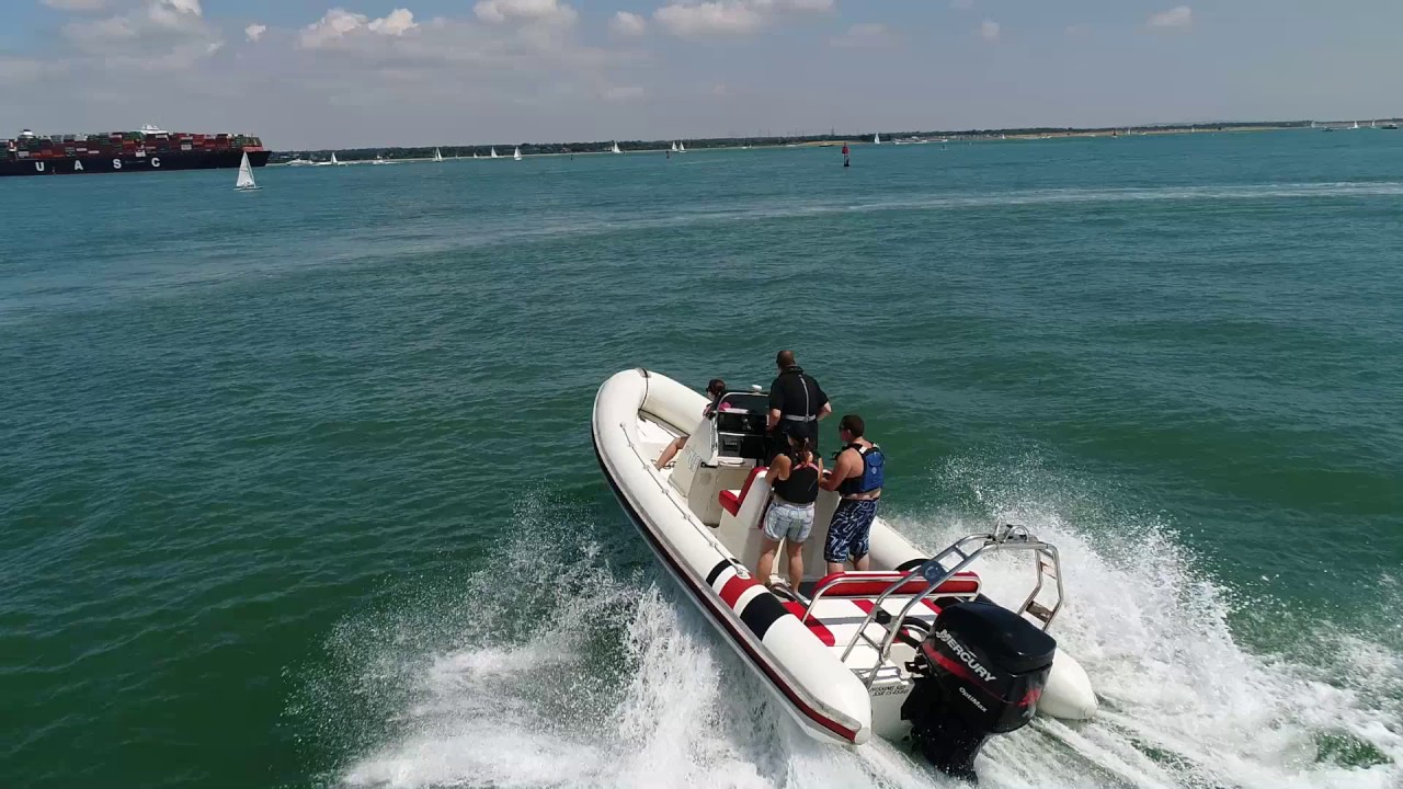 Cobra RIB, Drone footage, Southampton Water, DJI Phantom, Fawley power station, Hissing Sid, 6.6m