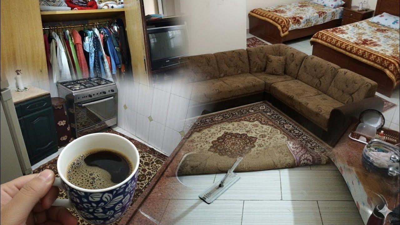 حتنظيف البيت بالكامل☺️كيف أنجزت كل شيء في ساعة واحدة؟🕒 (النتيجة صادمة)🫰حولت الفوضى إلى راحة نفسية! 🧹